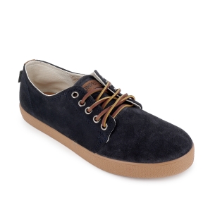 Zapatilla cordones piel serraje hidrofugo casual azul hombre 2
