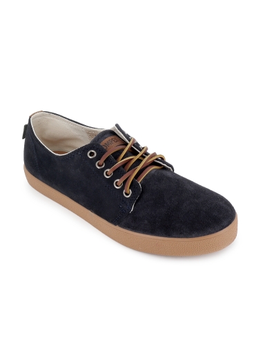 Zapatilla cordones piel serraje hidrofugo casual azul hombre