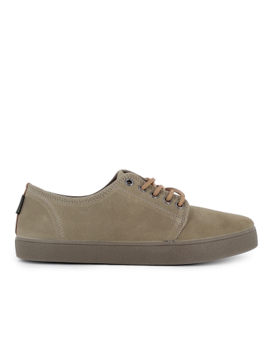 Zapatilla cordones piel serraje hidrofugo casual hombre verde
