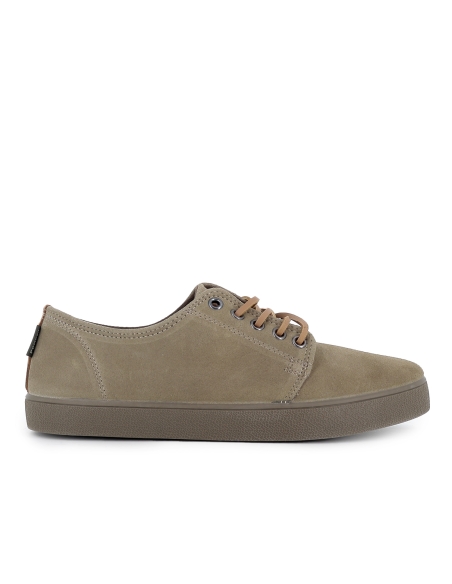 Zapatilla cordones piel serraje hidrofugo casual hombre verde