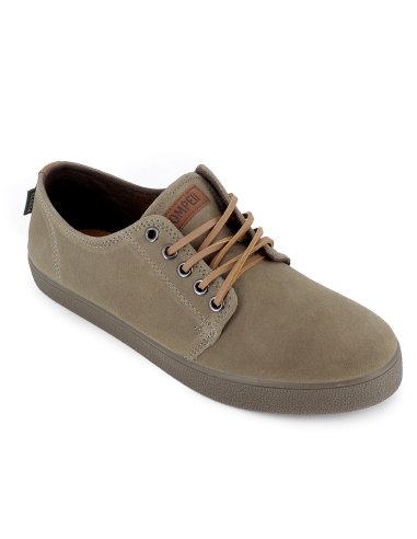 Zapatilla cordones piel serraje hidrofugo casual hombre verde