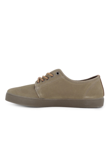 Zapatilla cordones piel serraje hidrofugo casual hombre verde