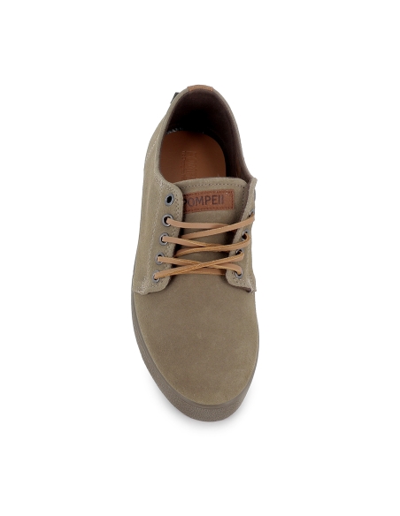 Zapatilla cordones piel serraje hidrofugo casual hombre verde