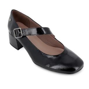 Zapato correa piel charol plantilla acolchada mujer negro 2