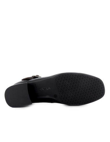 Zapato correa piel charol plantilla acolchada mujer negro