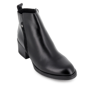 Botin piel flexible cremallera tacon bajo flexible mujer negro 2