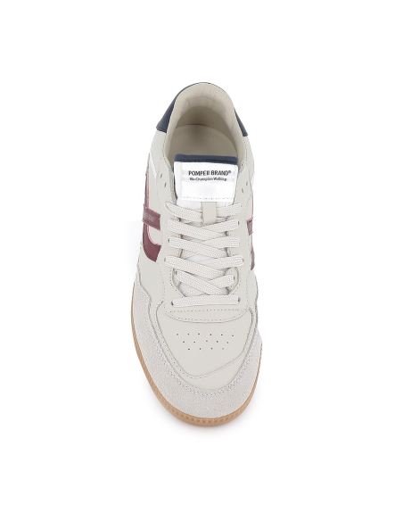 Deportivas piel napa cordones suela flexible hombre blanca