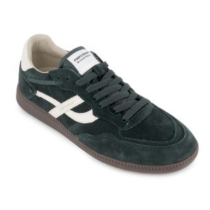 Deportivas piel napa cordones suela flexible hombre verde 2