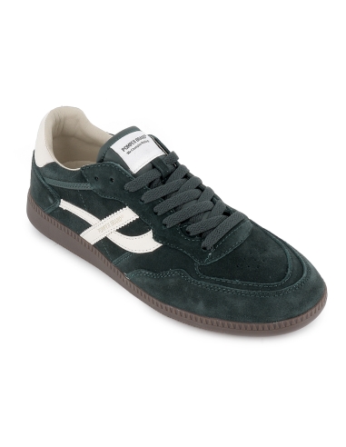 Deportivas piel napa cordones suela flexible hombre verde