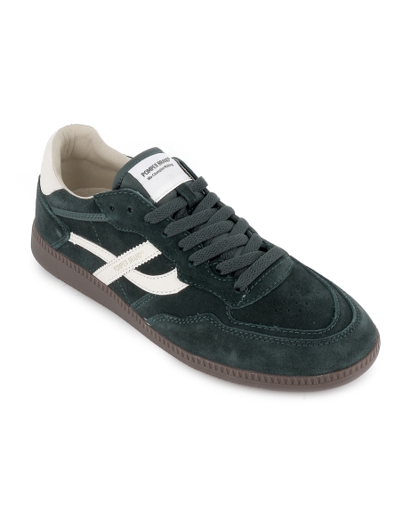 Deportivas piel napa cordones suela flexible hombre verde