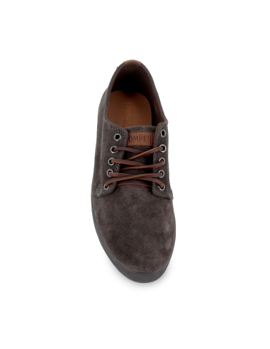 Zapatilla cordones piel serraje hidrofugo casual gris hombre