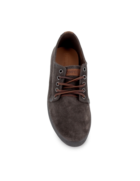 Zapatilla cordones piel serraje hidrofugo casual gris hombre