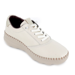 Deportivo piel tachas cordones elasticos mujer blanco 2
