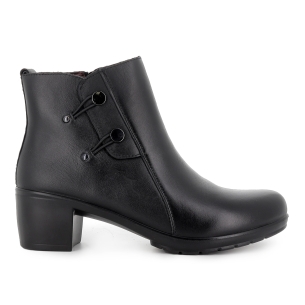 Botin piel tachuelas y plantilla acolchada tacon mujer negro