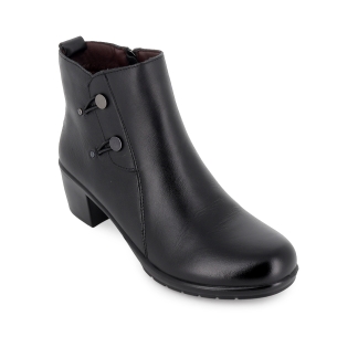 Botin piel tachuelas y plantilla acolchada tacon mujer negro 2