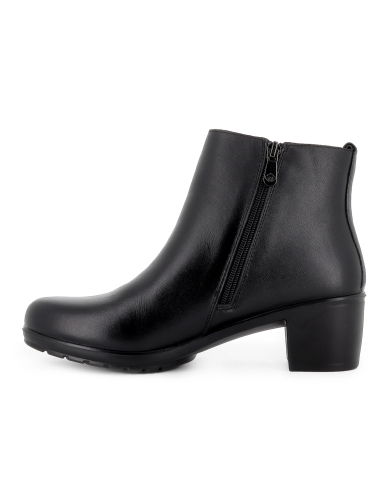 Botin piel tachuelas y plantilla acolchada tacon mujer negro