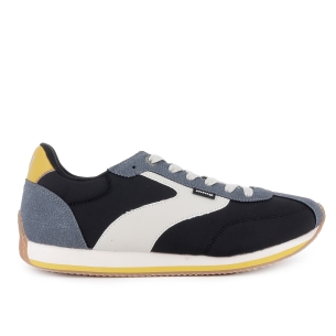 Deportiva nylon retrorunning contrastes cordones hombre azul