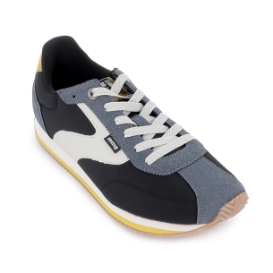 Deportiva nylon retrorunning contrastes cordones hombre azul 2