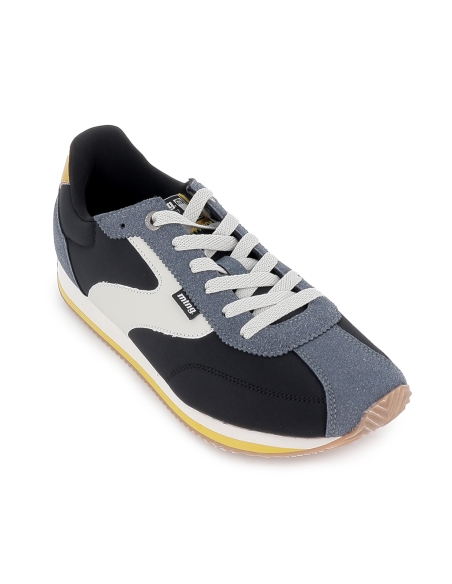 Deportiva nylon retrorunning contrastes cordones hombre azul