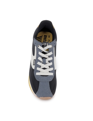 Deportiva nylon retrorunning contrastes cordones hombre azul