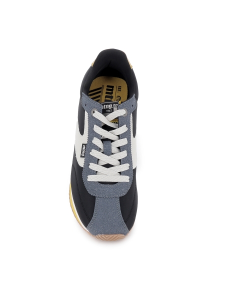 Deportiva nylon retrorunning contrastes cordones hombre azul