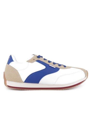 Deportiva nylon retrorunning contrastes cordones hombre blanco