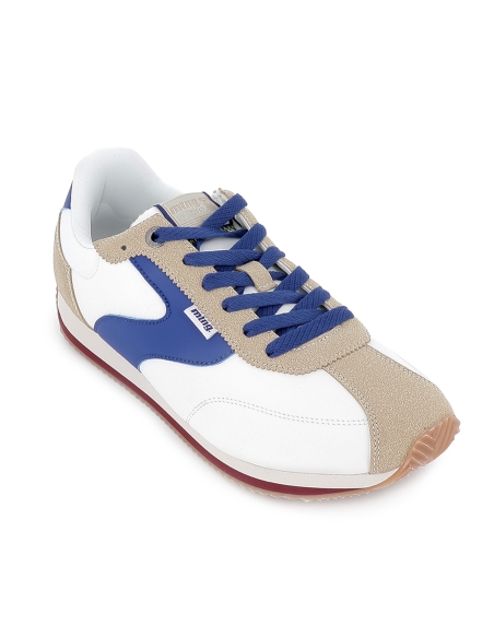 Deportiva nylon retrorunning contrastes cordones hombre blanco