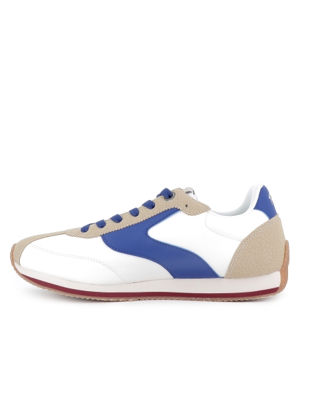 Deportiva nylon retrorunning contrastes cordones hombre blanco