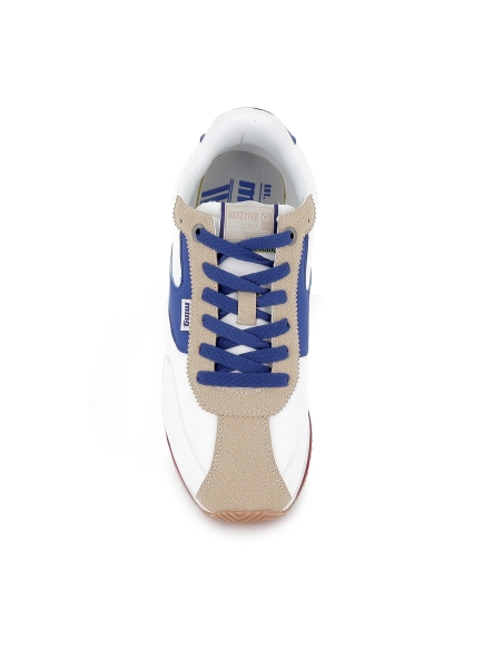 Deportiva nylon retrorunning contrastes cordones hombre blanco