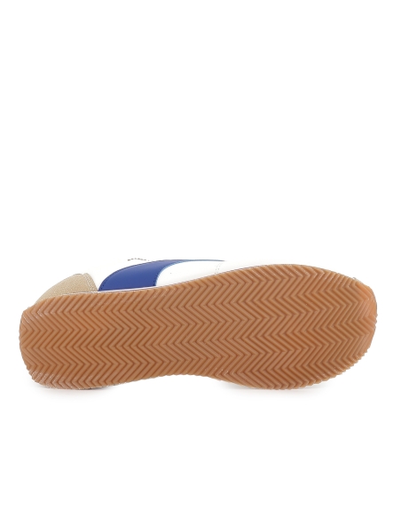 Deportiva nylon retrorunning contrastes cordones hombre blanco