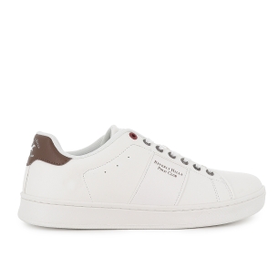 Tenis napa PU suela plana cordones hombre blanco