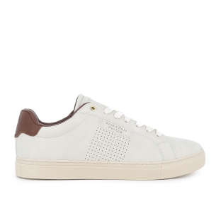 Tenis calados napa PU suela plana cordones hombre blanco