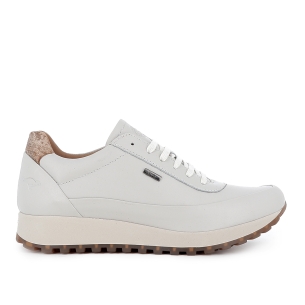 Deportivo piel refuerzo cordones y cremallera cuña mujer blanco