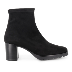 Botin licra ante elastico slip-in tacon recto mujer negro