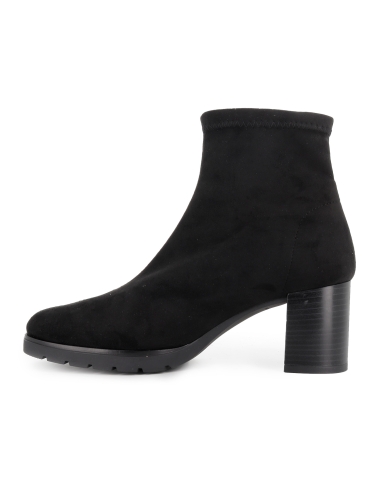 Botin licra ante elastico slip-in tacon recto mujer negro