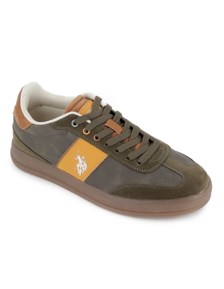 Deportivas contraste cordones y suela caramelo hombre verde