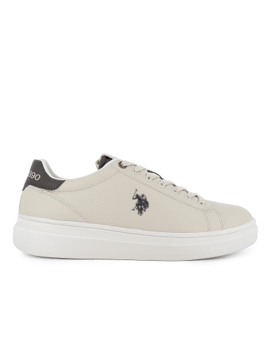 Tenis cordones con refuerzo contraste hombre blancos