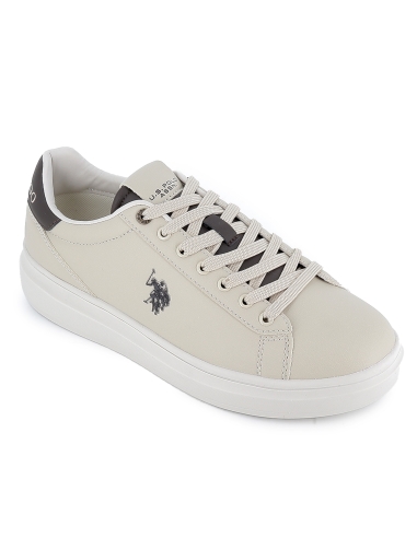 Tenis cordones con refuerzo contraste hombre blancos