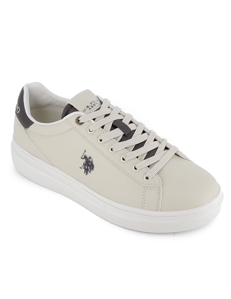Tenis cordones con refuerzo contraste hombre blancos