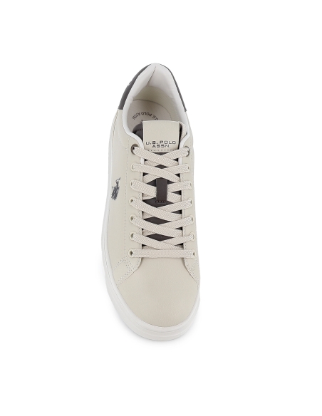 Tenis cordones con refuerzo contraste hombre blancos