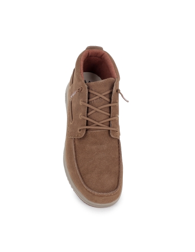 Botin piel hidrofuga suela EVA comoda cordones hombre camel