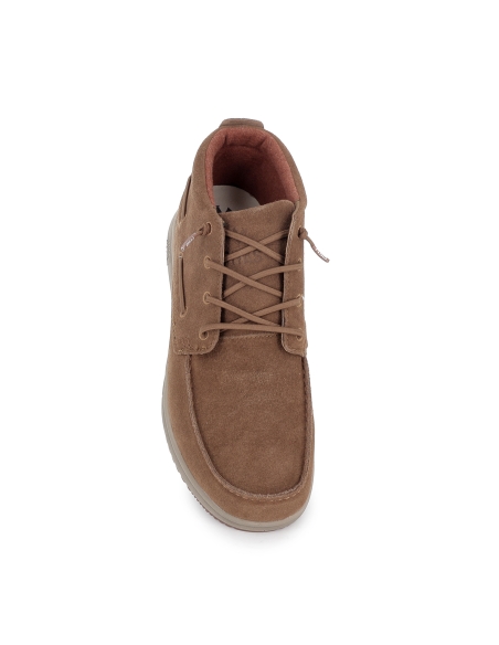 Botin piel hidrofuga suela EVA comoda cordones hombre camel