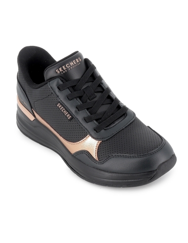 Deportivas transpirable y comoda con cordones cuña mujer negras