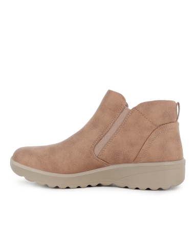 Bota vegana con cremallera muy comoda mujer beige