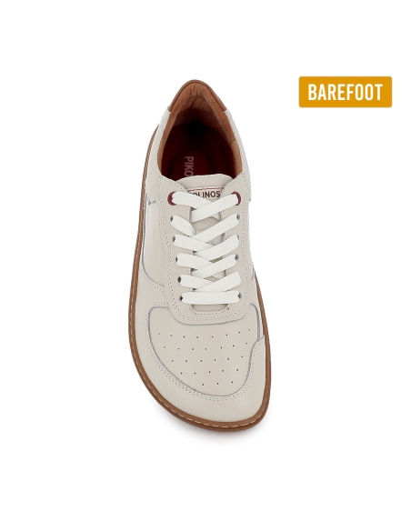 Zapato cordones piel barefoot plantilla extraible hombre blanco