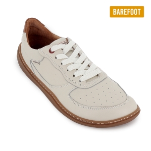 Zapato cordones piel barefoot plantilla extraible hombre blanco 2