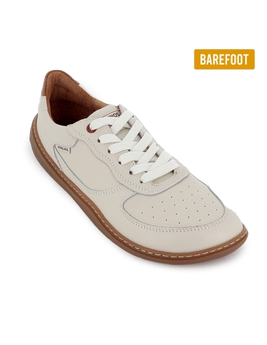 Zapato cordones piel barefoot plantilla extraible hombre blanco