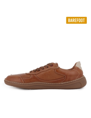 Zapato cordones piel barefoot plantilla extraible hombre marron