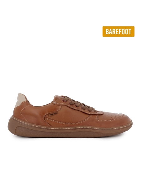 Zapato cordones piel barefoot plantilla extraible hombre marron