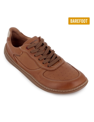 Zapato cordones piel barefoot plantilla extraible hombre marron